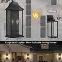 RAYVO 22" Large Outdoor Lantern Lights Dusk to Dawn 2 Pack, Black, 21.5 Inch