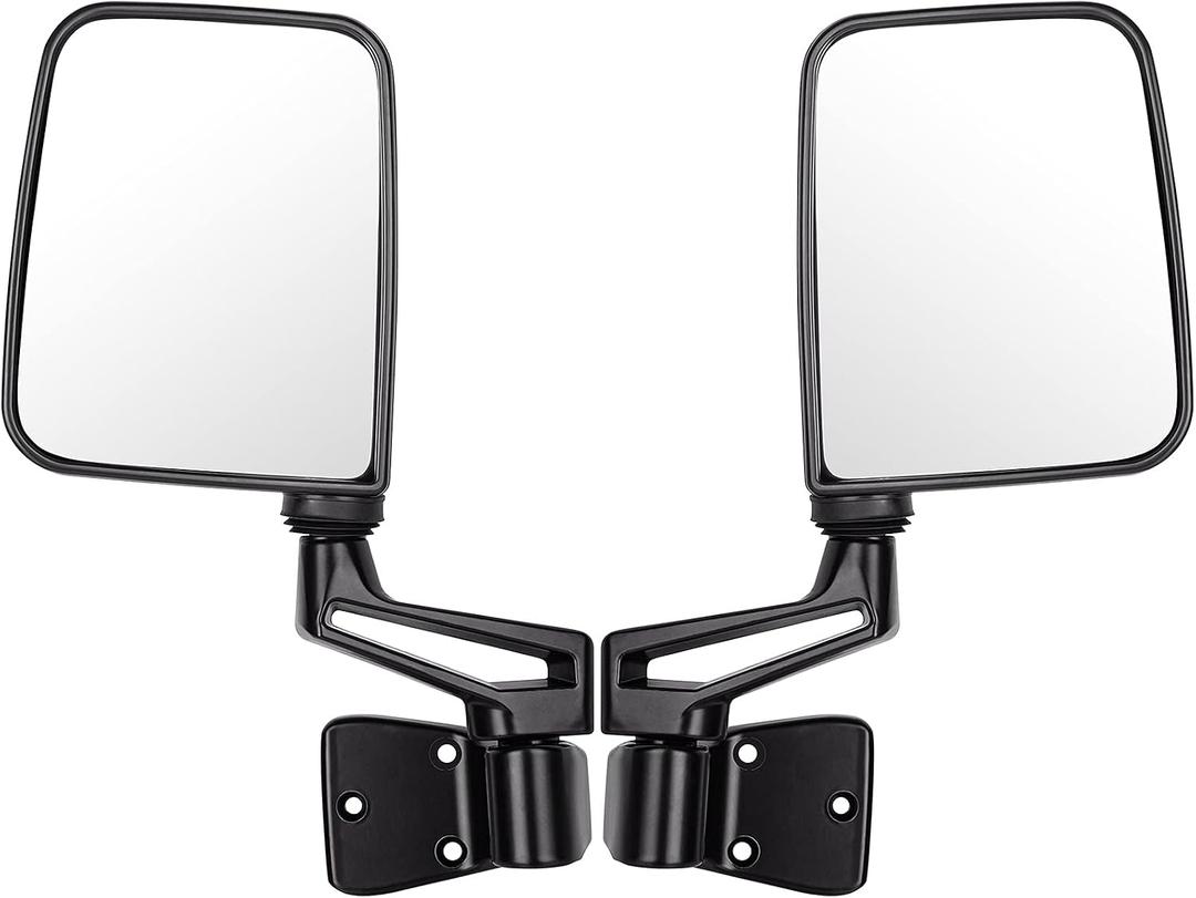 ECCPP Texture Side View Mirror Black Pair Side Mirror Replacement fit for 1987-2002 For Jeep Wrangler (exclude 1996) with Manual Folding