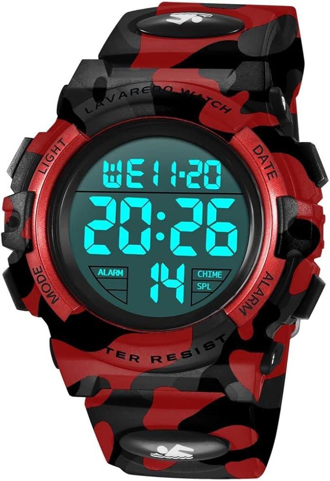 Kids Watch,Boys Watch for 3-15 Year Old Boys,Digital Sport Outdoor Multifunctional Chronograph LED 50 M Waterproof Alarm Calendar Analog Watch for Children with Silicone Band,Kids Gift