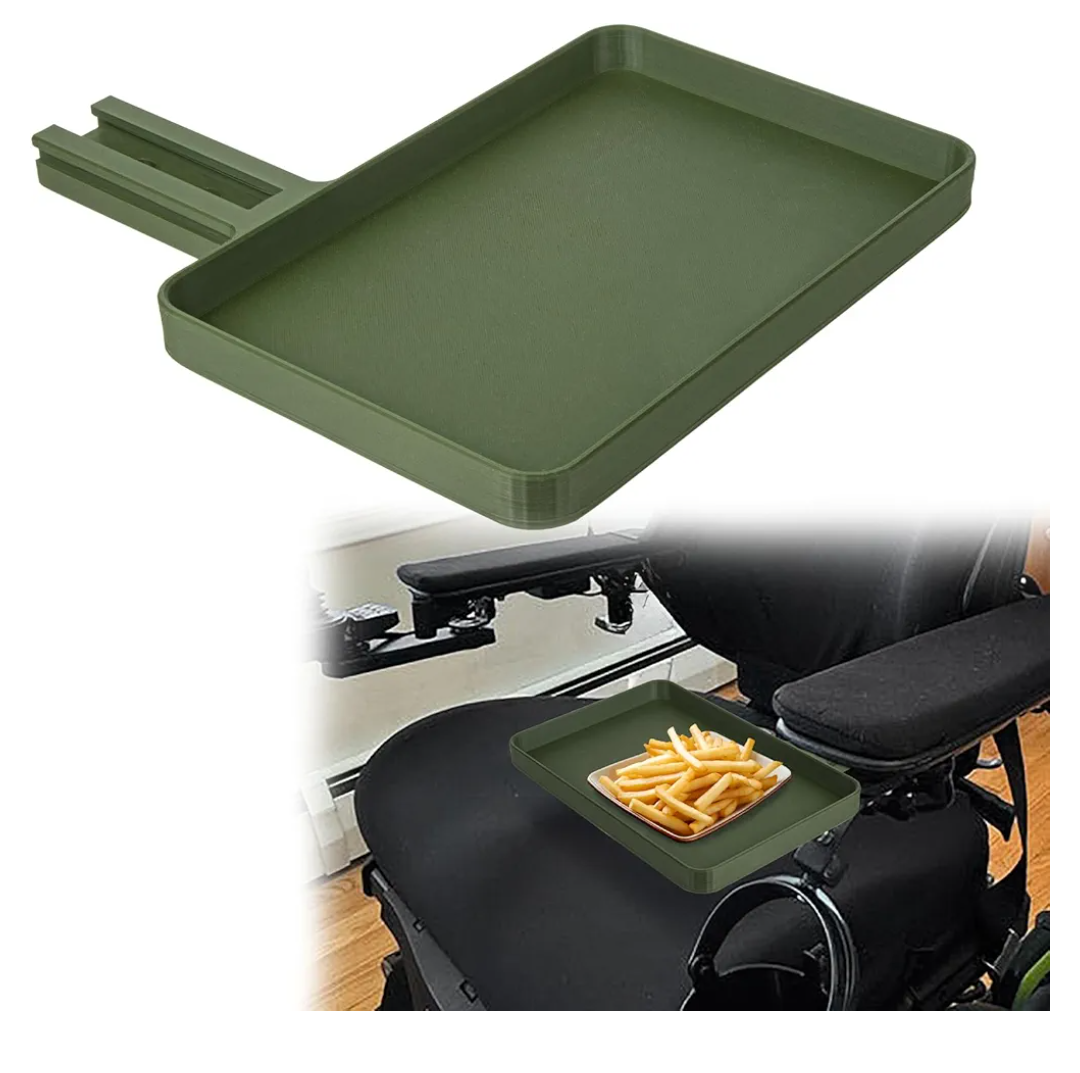 Wheelchair Tray for Permobil,Wheelchair Tray Table Removable Adult,Compatible with F5 F3 Models for Standard Rail Armrests 8.46 x 5.71 Inch Surface to Hold Items