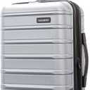 Samsonite Omni 2 Global Carry-On Spinner Luggage - Compact Size For International Travel - Airline-Approved - Features Expandable Polycarbonate Shell, 360 Wheels, USB Power Hub - Silver