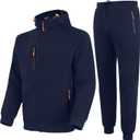 Sweatsuits for Men 2 Piece Hoodie Men's Jogging Tracksuit Set Casual Athletic Long Sleeve Outfit Suit Set, Navy L