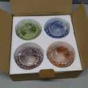 SHMILMH Votive Candle Holder Set of 4, Diwali Decoration for Home, Handmade Mosaic Glass Tealight Candle Holders for Table Centerpiece Decor,Diwali Thanksgiving