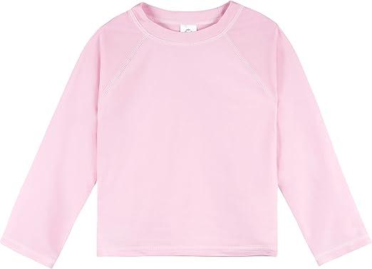 Gerber Unisex Baby Toddler UPF 50+ Long Sleeve Rashguard Swim Shirt (4T, Light Pink)