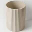 Beige Luxury Stone Bathroom Trash Can, Modern Bathroom Office Trash Can, Resin Wastebasket, Garbage Receptacle Bin for Bathrooms, Offices, Powder Rooms, Kitchens (Beige)