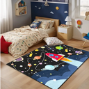 Space Rug - Space Rug for Boys Room Cartoon Solar System Carpet Educational Learning Carpet for Playroom Planet Themed Mat for Bedroom Decor,4.6x7 Feet