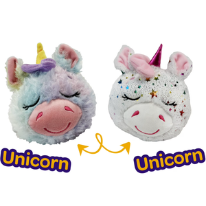 Happy Nappers FlipaZoo Unicorn Children's Plush Toy, Reversible, Sparkle/Rainbow