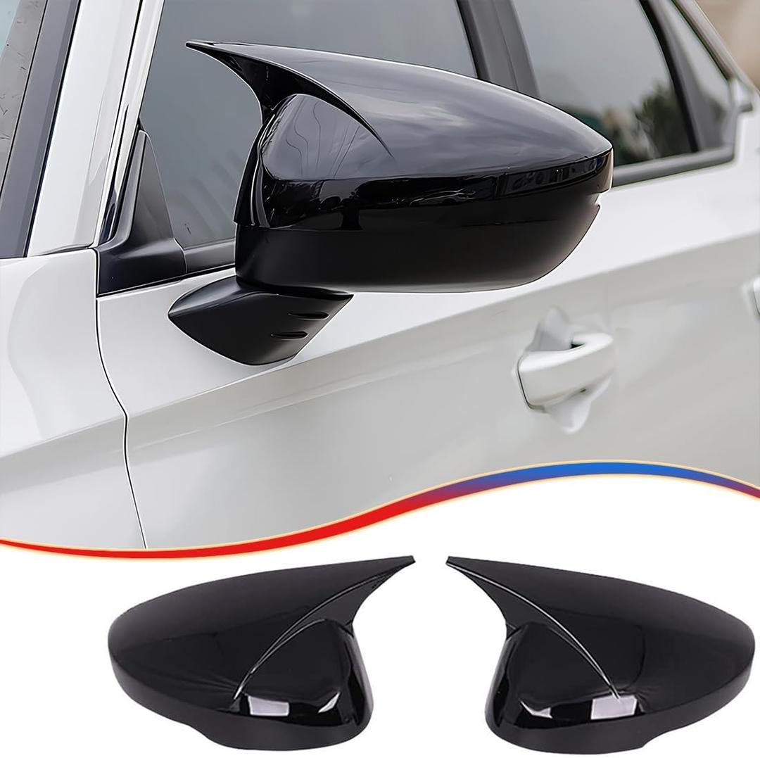 MUXEE 11th civicNew Rear View Mirror Outside Housing Wing Mirror Cover Cap Trim for Honda Civic 2022 2023 2024 2025 2026 - ABS Bright Black Sport Interior Accessories