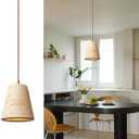 Wabi Sabi Pendant Light Travertine Lampshade Nordic Style Concrete Pendant Light Dining Room Kitchens Island Hanging Lights Stone Lamp Bedside Cement Pendant Light Fixture (Wire Adjustable) (4.3")