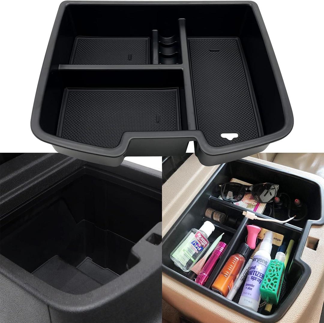 JOJOMARK Center Console Organizer Tray Compatible with 2007-2014 GMC Sierra Chevy Silverado Tahoe Yukon Suburban - Accessories Replaces 19166288 (Black)