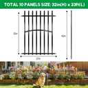Metal Garden Fence 32in H x 27in W (10 Panels, Total Length 23ft), No Dig Animal Barrier Fence for Dogs, Heavy Duty Tube Decorative Garden Edging Border, Outdoor Rustproof Landscape Fencing for Yard