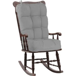 Rocking Chair Cushions Set, Thicken Rocking Chair Pads with Ties, Soft Seat Pads Cushion Tufted Back and Seat Cushion Chair Pads for Home, Kitchen, Office (Grey)