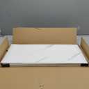 Haimin Wall Panels Peel and Stick 10 Pieces 23.6x11.8in (19.4 Sq. Ft. Coverage) Lightweight Backsplash Marble Look Tile (not Real Marble) Ideal for Kitchen Bathrooms Living Rooms Bedrooms (White-JSB)