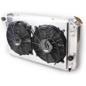 OHOB-COOL 3 Row Full Aluminum Radiator with Fan For 1984-1990 Chevy Corvette 5.7L V8 /1982-2002 S10 Conversion LS