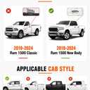 Floor Mats for RAM 1500 New Body 2019-2024 Crew Cab (Bucket Seats, No Under Seat Storage, Not for Classic Models), Custom Fit TPE All Weather Floor Liners, Waterproof Anti-Slip Truck Mats