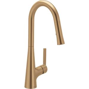 Moen Ronan Bronzed Gold Pulldown Kitchen Faucet with SwivelControl Wand and Power Clean Technology 87918BZG