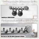 2PCS Stainless Steel Suction Cup Towel Bar, Waterproof No Drill Suction Hook, Wall Mounted Stainless Steel Towel Hooks for Bathroom, Kitchen, Glass Door, Window, Mirror, Smooth Tile