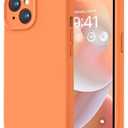 LOVE 3000 Designed for iPhone 14 Case, Premium Silicone with [Soft Anti-Scratch Microfiber Lining] Shockproof Protective Phone Case for Men Women Girls 6.1", Bright Orange