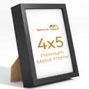 4x5 Aluminum Metal Picture Frame,Tempered Glass Black Photo Frame 4x5 for Family Photo,Posters,Art,Document to Wall Mount Horizontally or Vertically