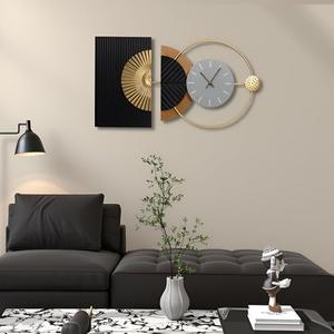 Tiuposr 30x18 Inch Decorative Wall Clock Contemporary Asymmetric – Silent Battery Operated Large Clocks for Living Room, Kitchen, Bedroom, Home Decor