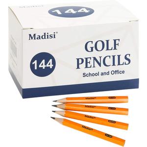 Madisi Golf #2 HB Half Pencils, 3.5" Mini Pre-Sharpened, 144 Count