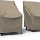 Budge P1A02PM1-2PK English Garden Patio Chair Cover, Heavy Duty and Waterproof, Extra Small, Tan Tweed