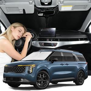Windshield Sunshade for Kia Carnival 2022-2026 Sun Shade Windshield Upgrade 4 Layers Blocks UV Rays Custom Fit Carnival Car Window Shade Front Windshield Keep Cool Foldable Car Accessories