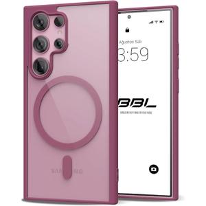 Phone Case Compatible with Samsung, Transparent Color with Camera Protection and Magsafe Wireless Charging (Burgundy, Samsung Galaxy S25 Ultra)