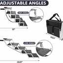 PENSUN Dog Stairs with Nonslip Surface Portable Folding Pet Ramp for Car, SUV and Trucks Foldable Truck Ramp Stairs for Small to Large Size Dogs Up to 250LBS