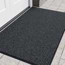 Saluro Front Door Mat, Heavy Duty Indoor Outdoor Entrance Door Mat, 48" x 96" Commercial Door Mats for Entryway, Durable Non-Slip Rubber Backing, Low-Profile Welcome Mats for Entry, Gray