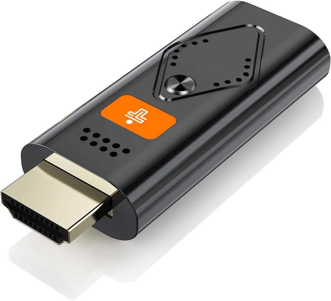 Wireless Display Dongle Adapter, Portable Transmitter 1080p HDMI Streaming, AirPlay/Miracast, 5GHz WiFi | Plug & Play for iOS&macOS