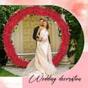Daifunli 4 Pcs Red Artificial Rose Vine Hanging Faux Flowers Garland for Wedding Anniversary Birthday Party Background Arch Garden Home Wall Room Decor