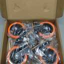 4 Inch Caster Wheels 2000Lbs, Threaded Stem Casters Set of 4 Heavy Duty, 1/2"-13 x 1 (Screw Diameter 1/2", Stem Length 1"), Safety Dual Locking Industrial Castors, Wheels for Cart, Furniture