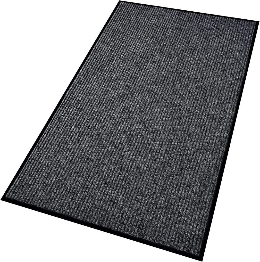Profile Rubber Door Mat, 72x48inch, Heavy Duty, Entrance Doormat, Indoor and Outdoor, Waterproof, Easy Clean Shoe Scraper, Home Rug Welcome Mats for Entryway, Patio, Porch (Grey)