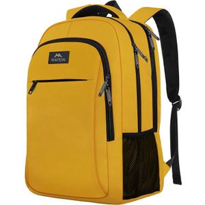 MATEIN Travel Laptop Backpack, Sturdy Anti Theft College School Backpack for Girls Boys, Water Resistant 15.6 Inch Computer Daypack Student BookBag Gift for Women and Men (Yellow)