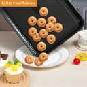 SS&CC Nonstick Baking Sheet Pan Set of 3, 0.8mm Carbon Steel Cookie Sheets for Oven - Half/Quarter/Jelly Roll Pans with Diamond Texture, PFOA-Free & Oven Safe (17.5x12, 15.5x10.2, 13.5x9.5 Inch) (Black)