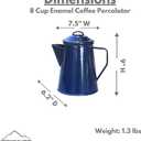8 Cup Camping Enamel Coffee Percolator Made by Caddis Sports