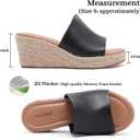 Luoika Women's Wide Width Wedge Sandals - Platform Slip On Summer Slides
