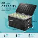 EUHOMY 80QT Portable Electric Cooler, Car fridge 0℉ to 68℉, AC/DC
Large Capacity,Compressor Cooling,Quiet,12V&100-120V, Car, RV & Home Use, Wheels &Handles, Battery Protection, Anti-Shake