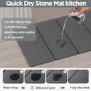 2 x 2PCS Stone Drying Mat for Kitchen Counter, Stone Dish Drying Mat - Diatomite Water Absorbing Drying Stone for Kitchen Counter Mat, Quick Dry Stone Mat Kitchen for Cups Dishes Bottles.