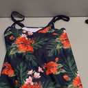 Urchics 2026 Women Two Piece Tankini Swimsuit Tummy Control Plus Size Long Torso Top and High Waisted Boyshorts Bathing Suits (Medium, 01-tropical Navy)