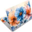 Laptop Decal Sticker Skin Cover, 12" 13.1" 13.3" 14" 15" 15.4" 15.6" Laptop Netbook Vinyl Art Skin Sticker Cover Notebook PC Protector (2 Wrist Pad Included), Removable Reusable, Watercolor Florals