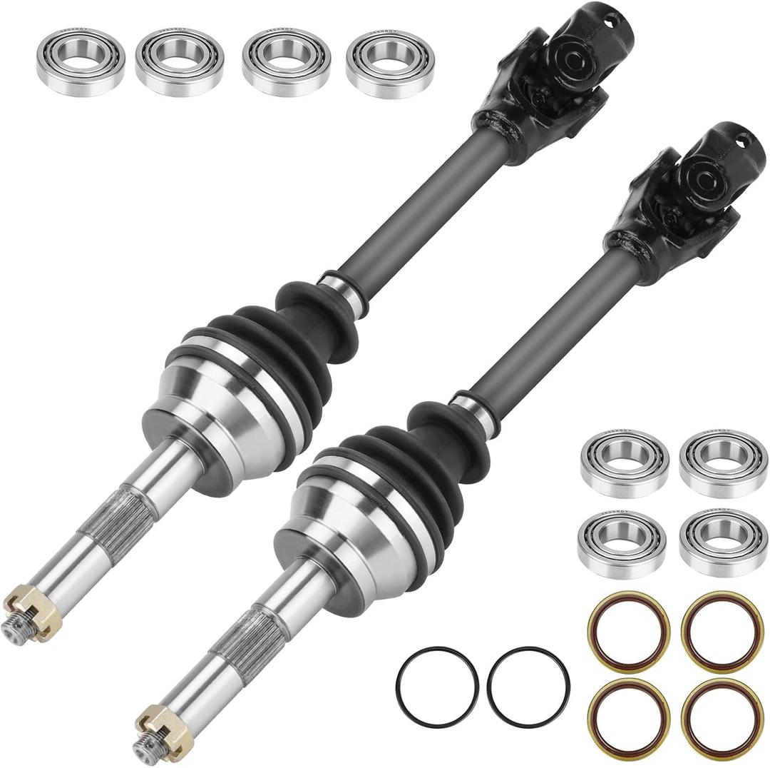 Front Left or Right CV Axle & Wheel Bearing Kit for Polaris Sportsman 500/335/400 Scrambler 400/500 Magnum 325/425/500 Big Boss 400L/500 Worker 335/500 Xplorer 300/500, 2 CV Axles and 2 Wheel Bearings