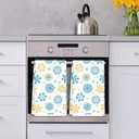 2 x AnyDesign Winter Kitchen Dish Towel 18 x 28 Inch Gold Blue Snowflake Dishcloth Vintage Decorative Hand Drying Tea Towel for Baking Cooking Home Kitchen Decor Housewarming Gift, 2Pcs