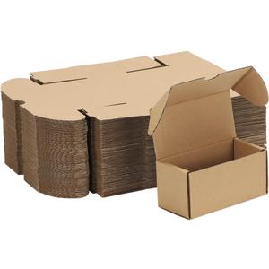 MEBRUDY 4.6x2.2x2.2 Inches Small Shipping Boxes Pack of 50, Corrugated Cardboard Box for Mailer Mailing Packing