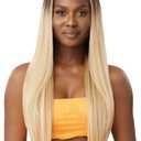 Outre Airtied 100% Fully Hand-Tied Wig - Human Hair Blend - Sleek Yaki 28" (DRST MAPLE BROWN)