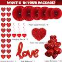 Will You Marry Me Decorations - 539 Pcs Romantic Red Valentine'S Day Heart Foil Balloons Paper Fans Garland Streamer Swirls Rose Petals For Confessions Anniversary Proposal Engagements