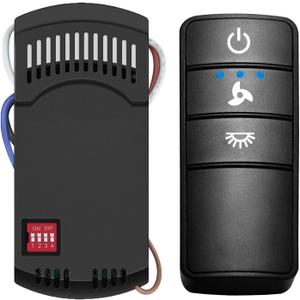 Hampton Bay Ceiling Fan Remote Control Kit, Universal Fan Remote with Light Dimmer, Works 3-Speed AC Ceiling Fans Hampton Bay Ceiling Fan Remote Control Kit, Universal Fan Remote with Light Dimmer, Works 3-Speed AC Ceiling Fans