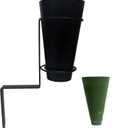 Metal Cemetery Flower Vase for Grave Cemetery Decorations for Grave Cemetery in Ground with Stakes and Floral Foam Blue