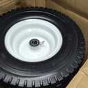 (2-Pack) 13x6.5-6 Flat Free Lawn Mower Tires & Wheels, 13x6.50-6 Solid Tires for Riding Mowers, Garden Tractors & Golf Carts, 3" Centered Hub with 3/4" & 5/8" Bearings Included
